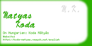 matyas koda business card